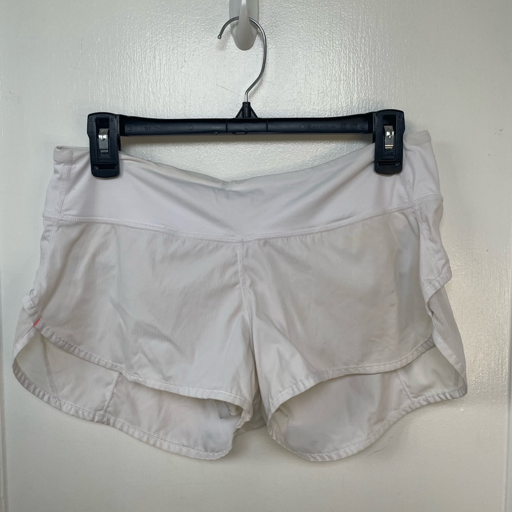 Lululemon Women's White Speed Shorts